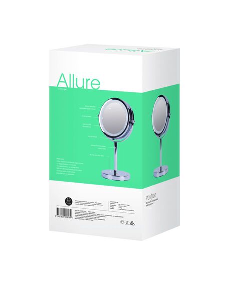 Vogue Illuminated Metal Double Sided Mirror - Silver